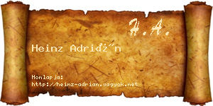 Heinz Adrián névjegykártya